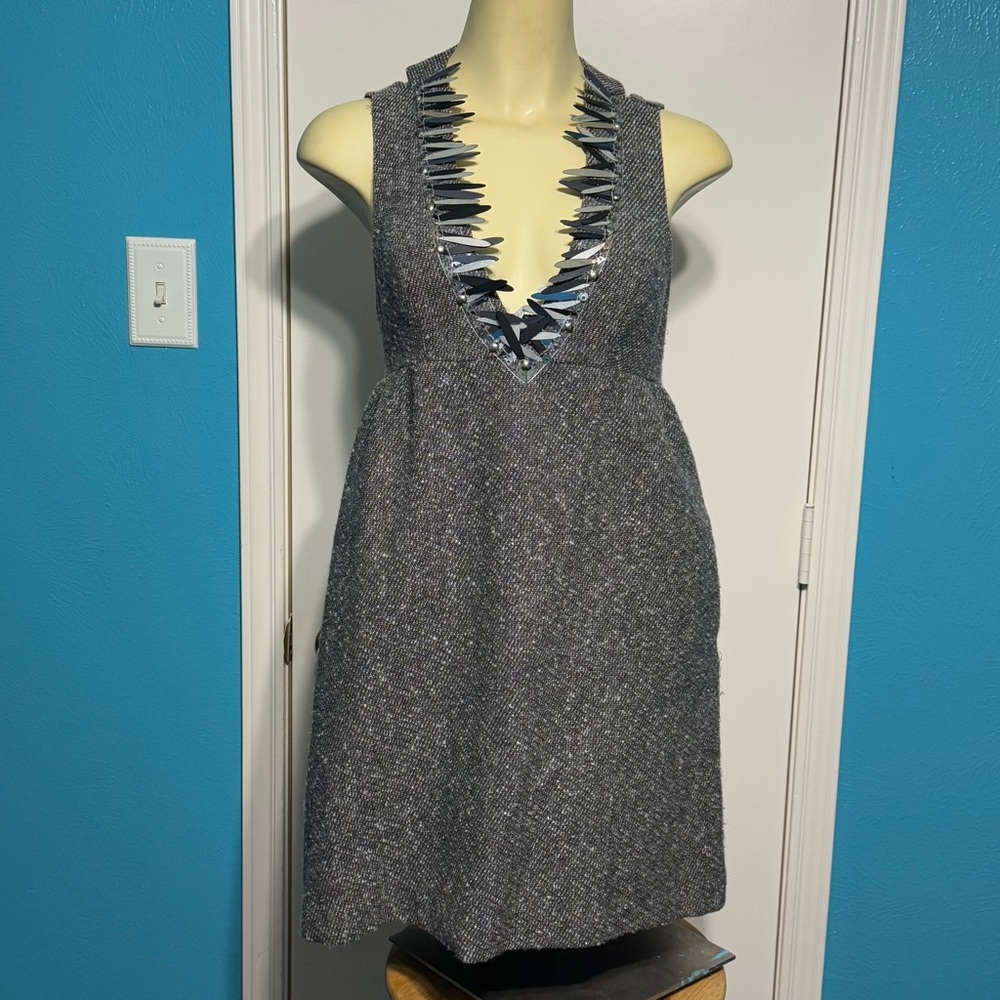 Anna Sui for Target Gossip Girls Collection Elegant Gray Sleeveless Dress 3 XS - Picture 1 of 16